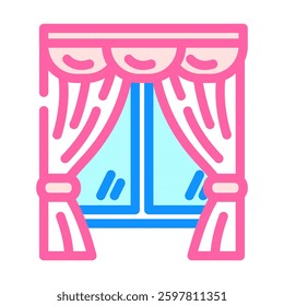 window curtains slow living color icon vector. window curtains slow living sign. isolated symbol illustration
