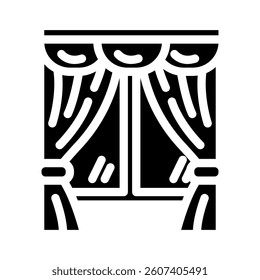 window curtains slow living glyph icon vector. window curtains slow living sign. isolated symbol illustration
