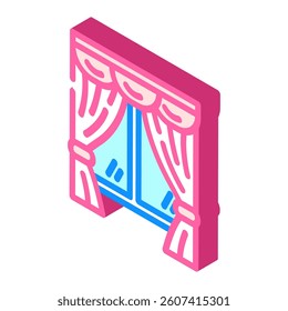 window curtains slow living isometric icon vector. window curtains slow living sign. isolated symbol illustration