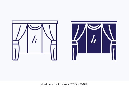 Window Curtains vector illustration icon