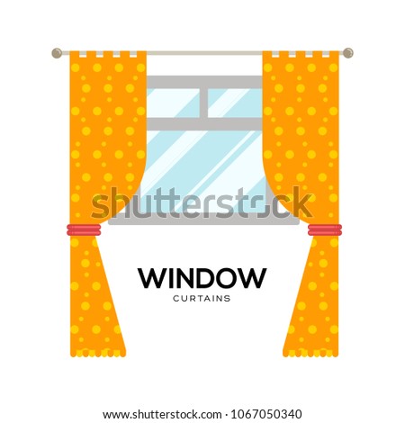 window curtains vector illustration symbol object. Flat icon style concept design