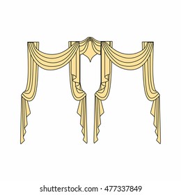 Window curtains.curtains Interior design sketch
