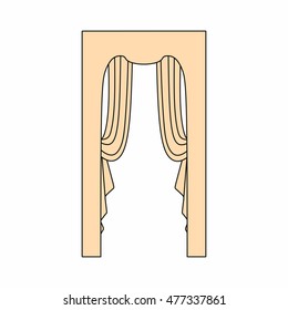 Window curtains.curtains Interior design sketch