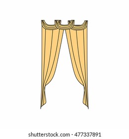 Window curtains.curtains Interior design sketch