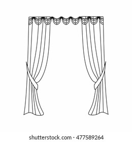 Window curtains.curtains Interior design sketch