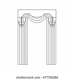 Window curtains.curtains Interior design sketch