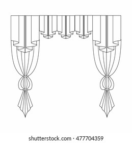 Window curtains.curtains Interior design sketch
