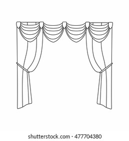 Window curtains.curtains Interior design sketch