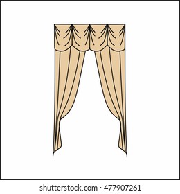 Window curtains.curtains Interior design sketch