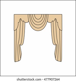Window curtains.curtains Interior design sketch