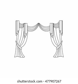 Window curtains.curtains Interior design sketch