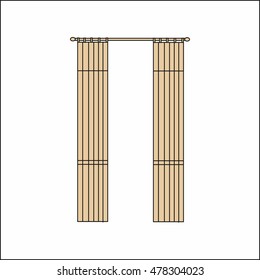 Window curtains.curtains Interior design sketch