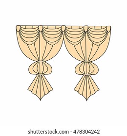 Window curtains.curtains Interior design sketch