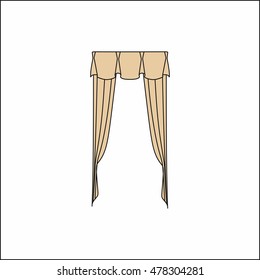 Window curtains.curtains Interior design sketch