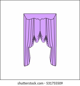 Window curtains.curtains Interior design sketch
