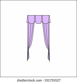 Window curtains.curtains Interior design sketch