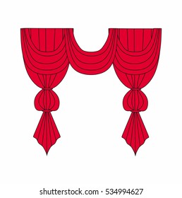 Window curtains.curtains Interior design sketch