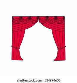 Window curtains.curtains Interior design sketch