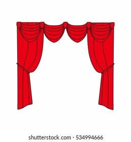 Window curtains.curtains Interior design sketch