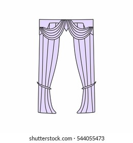 Window curtains.curtains Interior design sketch