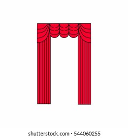 Window curtains.curtains Interior design sketch