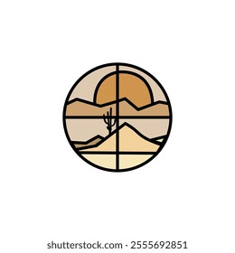 Window Desert Minimalist Logo Vector