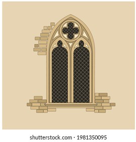 WINDOW DESIGN WITH HISTORICAL DECORATIONS OF VENICE, ANCIENT ITALIAN ARCHITECTURE IN GOTHIC AND NEOCLASSIC STYLE