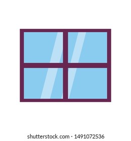 Window design, Interior home house view room modern glass and architecture theme Vector illustration