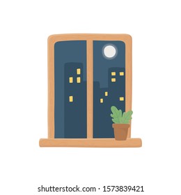 Window design, Interior home house view room modern glass and architecture theme Vector illustration