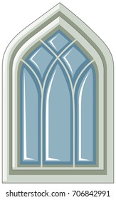 Diseño de ventana en ilustración de estilo medieval