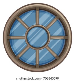 Window design with round frame illustration