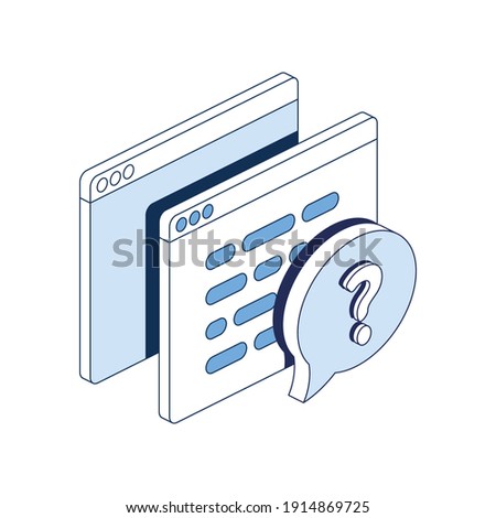 Window, development question. Vector 3d line isometric, color web icons, new flat style. Creative illustration, design idea for infographics.