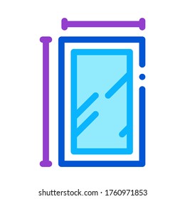 window dimensions icon vector. window dimensions sign. color symbol illustration