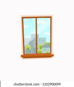 Window Door Cartoon Colorful Vector Illustration Stock Vector (Royalty ...