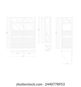 window and door designs are equipped with dimensions
