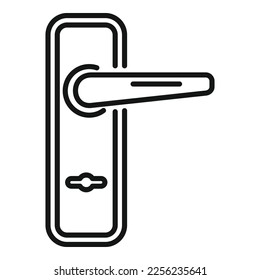 Window door handle icon outline vector. Hotel steel. Lock knob