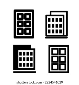 Icono de ventana y puerta.  Ilustración vectorial aislada en un fondo blanco. ... Símbolo de calidad superior. Firma de vector para aplicaciones móviles y sitios web