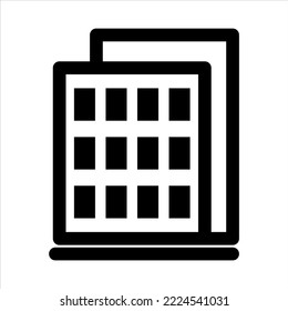 Window and door icon.  Vector illustration isolated on a white background. . Premium quality symbol. Vector sign for mobile app and web sites