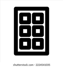 Window and door icon.  Vector illustration isolated on a white background. . Premium quality symbol. Vector sign for mobile app and web sites