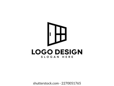 Window and Door logo design on luxury background. Window and Door logo concept. Window and Door icon design. Window and Door elegant and Professional icon on white background.