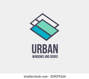 Window door logo template