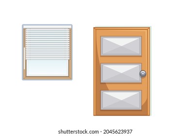 Window and door Vector illustration isolated on white background