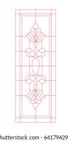 window and door vector stained glass black paint on the white background