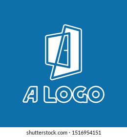 Window and doors vector logo. Logo for business. Windows, doors, facade, roofs. Construction, repair work. Plastic windows, entrance doors, interior doors, glass.
