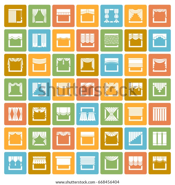 Window Draperies Valances Curtains Blinds Interior Stock Vector