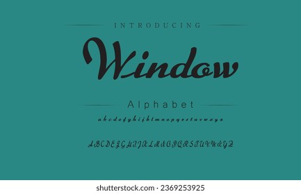 Window Elegant Font Uppercase Lowercase and Number. Classic Lettering Minimal Fashion Designs. Typography modern serif fonts regular decorative vintage concept. vector illustration