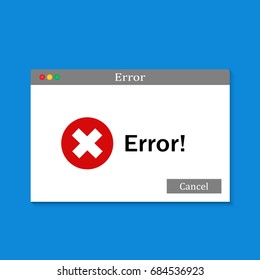 Error de ventana. Ilustración del vector