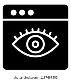 Window with eye symbol showing web visibility 