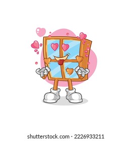the window fallin love vector. cartoon character