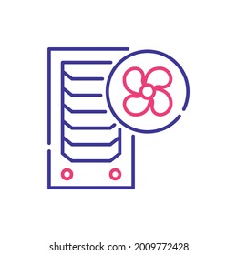 Window fan vector 2 colours icon style illustration. EPS 10 file